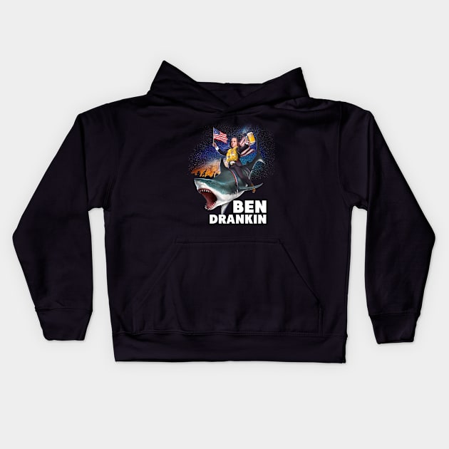 4th july t-shirt ben drankin beer drinking Kids Hoodie by chuhe86